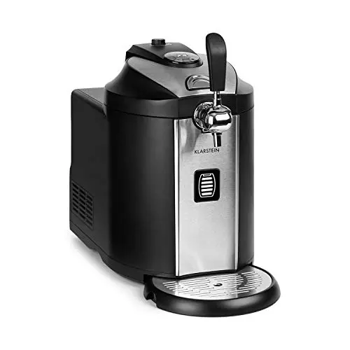 Klarstein Beerkules Bierzapfanlage - für 5 l Fässer, inkl. 3 CO2 Patronen, Kühlung von 2-12 °C, silber-schwarz