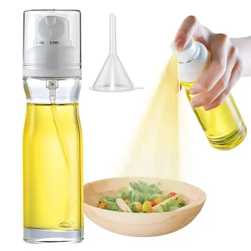 SHMSHNG 200 ml Öl Sprühflasche aus Glas für Kochen, Grillen und Backen