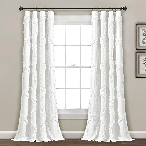 Lush Decor Avon Sydney Fenstervorhang, 137 x 213 cm, Weiß