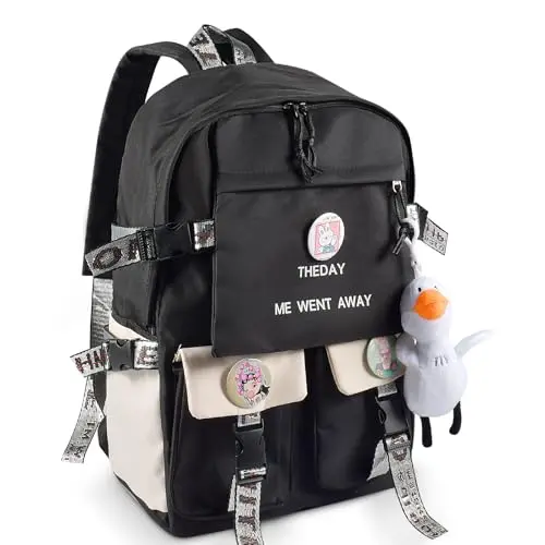AUEJACKY Schulrucksack für Mädchen und Jungen, Anime Bookbag, Casual Daypack für Uni, Reisen und Freizeit