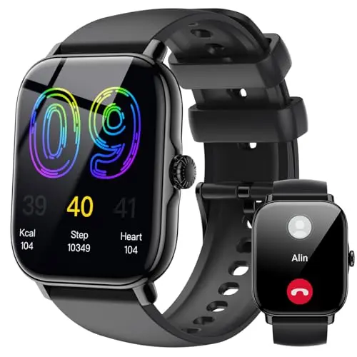 IFMDA Smartwatch für Herren und Damen mit Telefonfunktion - 1,85" Sportuhr mit Fitnessmonitor und Schrittzähler