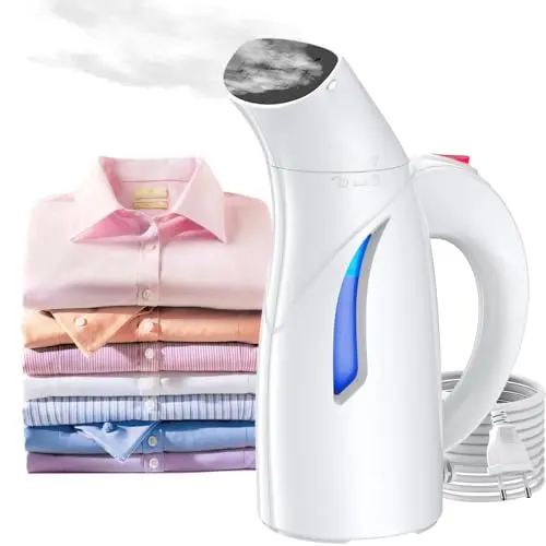 Onherm Mini Dampfglätter 700W – Tragbarer Handheld Dampfbügeleisen für schnelle Faltenentfernung, ideal für Reisen, Weiß