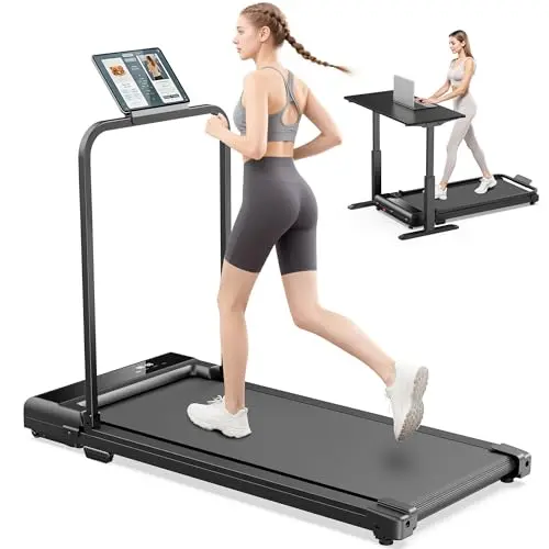 Klappbares Laufband für Zuhause - Walking Pad bis 6 km/h, leise mit Tablet Halter, Max. 110 kg