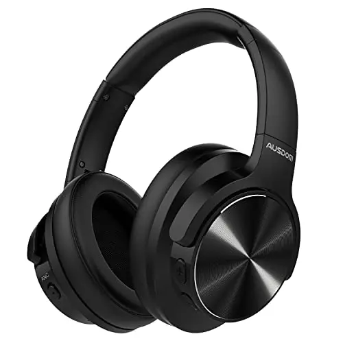 AUSDOM E9 Over-Ear Bluetooth Kopfhörer - Faltbare Kabellose ANC Kopfhörer mit 60 Stunden Akkulaufzeit, Schwarz