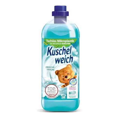Kuschelweich Weichspüler Frischetraum, 1 Liter für bis zu 38 Waschladungen, dermatologisch bestätigt, ohne Mikroplastik