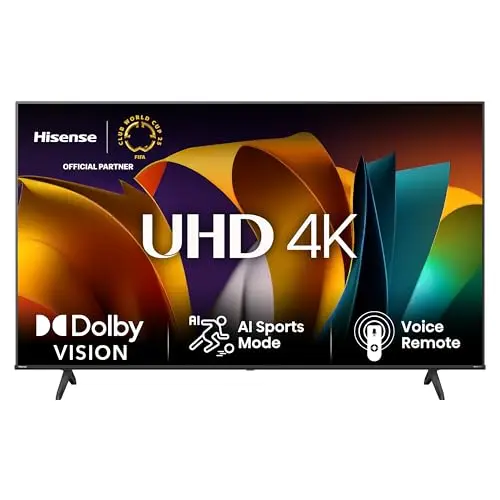 Hisense 50E6NT 50 Zoll 4K UHD Smart TV, HDR, Dolby Vision, Triple Tuner, WiFi, Bluetooth, Alexa, Schwarz