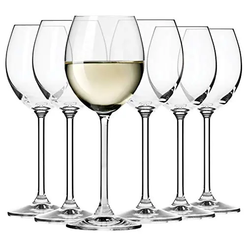Krosno Weiß-Weinglas 6er Set - Venezia Kollektion, 250 ml, Kristallklar und Spülmaschinenfest