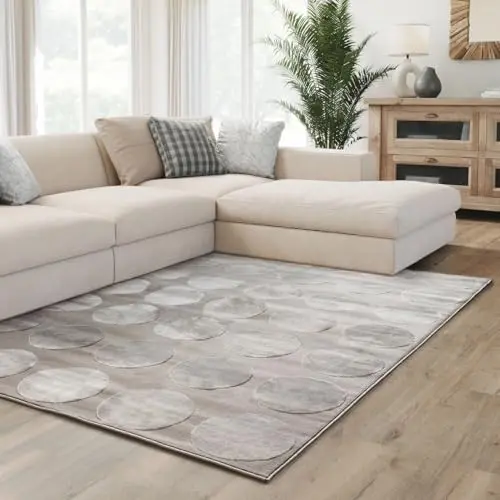 Interiyou Teppich Cannes 200x300 cm Grau - Skandinavisches Boho Muster für Wohnzimmer, Schlafzimmer und Esszimmer