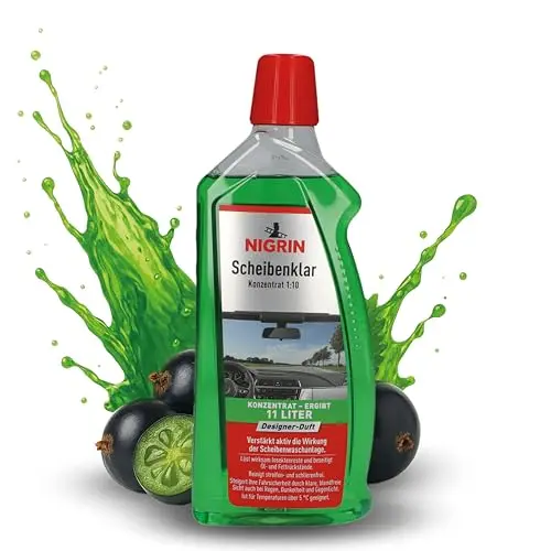 NIGRIN Scheibenklar Konzentrat 1:10 – 1 Liter Reinigungszusatz für Autoscheiben | Entfernt Insekten und Öl