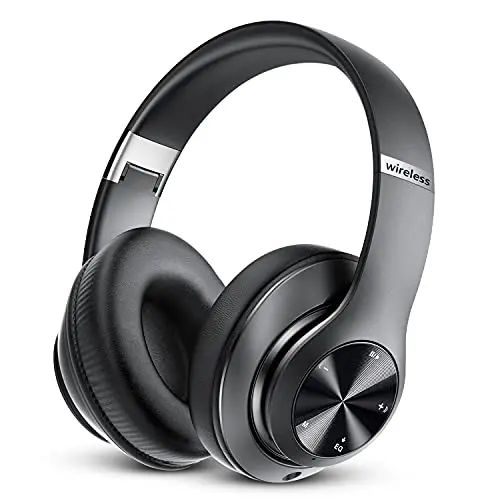 Lankey Sound 9S Kabellose Over-Ear Bluetooth Kopfhörer mit 65 Stunden Spielzeit und Mikrofon, Schwarz