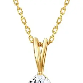 E Jewellery Damen Halskette in Gold mit Zirkonia Anhänger - Hypoallergen, zart und stilvoll