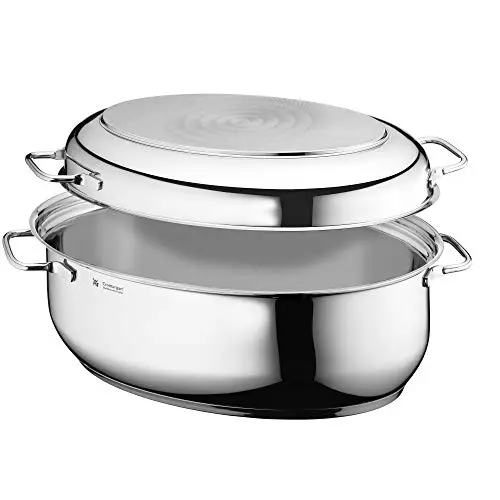 WMF Bräter mit Deckel, 8,5l, backofengeeignet, Induktion, Cromargan Edelstahl, 41 x 28,5 x 18 cm