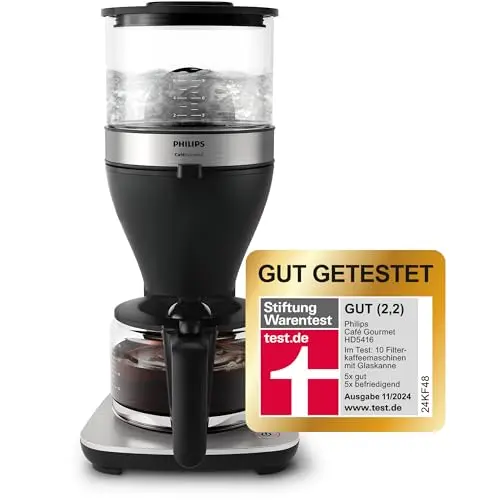 Philips Filterkaffeemaschine Boil & Brew schwarz/silbern, 1.25L, bis zu 15 Tassen