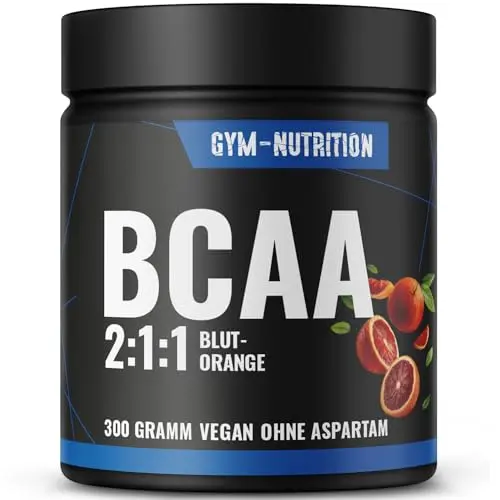 BCAA Pulver Blutorange, hochdosiert 13.000mg pro Portion, 2:1:1, vegan, in Deutschland hergestellt