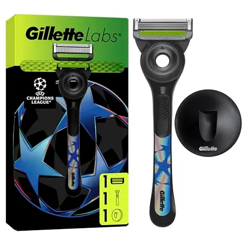 Gillette Labs UEFA Champions League Edition Rasierer für Männer mit Handstück, 1 Ersatzklinge und Wandhalterung