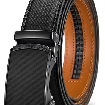 BULLIANT Herren Gürtel - Automatikschließe, 35mm Breite, Schwarz, Größe verstellbar (130cm / 38-44" Taille)