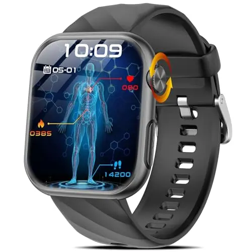 Smartwatch 2026 mit EKG, HRV, Harnsäure, BMI - 1,97" AMOLED Gesundheitsuhr für Herren und Damen mit Telefonfunktion