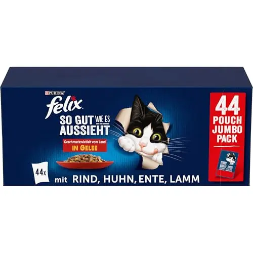 Felix So gut wie es aussieht Landgeschmacksvielfalt Katzennassfutter, 44 x 85g