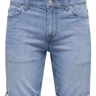 Only & Sons Herren Shorts in Blau Denim, Größe L