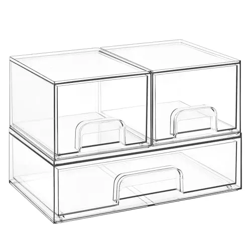 Vtopmart Aufbewahrungsbox mit 3 Schubladen – Schreibtisch-Organizer für Bad und Schminktisch