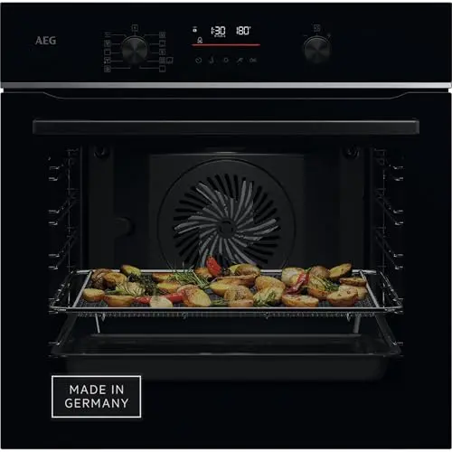 AEG Einbaubackofen – Serie 6 – Pyrolyse Selbstreinigung – Kerntemperatursensor – AirFry – 45 Programme – Schwarz