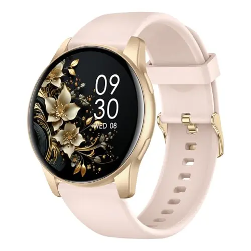 AcclaFit Smartwatch Damen & Herren, 1.38" HD-Display, Fitness-Tracker, IP68 wasserdicht, mit Bluetooth, Herzfrequenz & Schlafmonitor, Pink