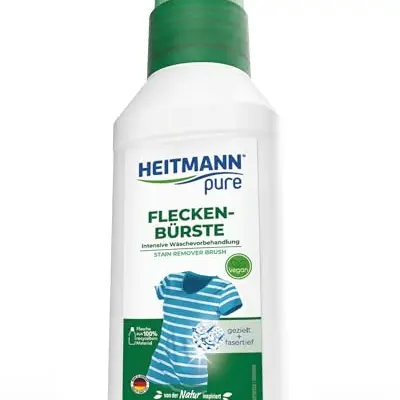 HEITMANN pure Fleckenbürste | Veganer Flecklöser mit Bürstenkopf | Ideal für Kragen und Manschetten | 250 ml