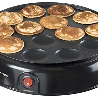 Bestron Poffertjes Maker im Retro Design, 800 W, Antihaft, Schwarz