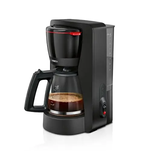 Bosch MyMoment Filterkaffeemaschine, Glaskanne 1,25 L, 10-15 Tassen, Warmhaltefunktion, Tropfstopp, Schwarz