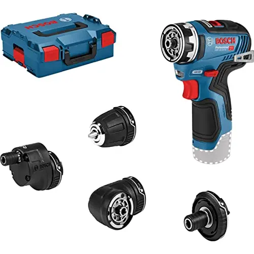 Bosch Professional 12V Bohrschrauber GSR 12V-35 FC - FlexiClick System, inkl. Bohrfutteraufsatz, 2x FlexiClick Aufsätze