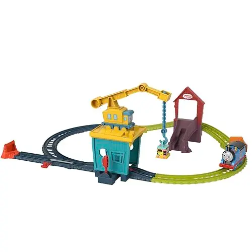 Fisher-Price Thomas & Friends Zug- und Schienenset mit motorisierter Lokomotive, Spielzeug für Vorschulkinder, Blau