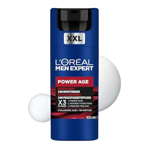 L'Oréal Men Expert Anti-Aging Feuchtigkeitscreme für Männer mit Hyaluronsäure & Tri-Peptide, 100 ml