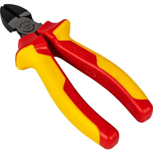 Brüder Mannesmann VDE-Seitenschneider 160 mm, isoliert bis 1.000 V, Elektrikerzange, ergonomischer Griff, VDE geprüft