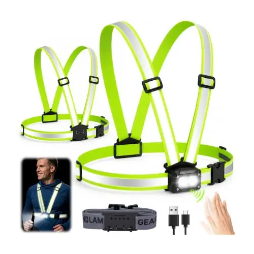 2-in-1 Lauflampe Joggen, 1000LM Stirn- & Brustlampe, 5 Modi