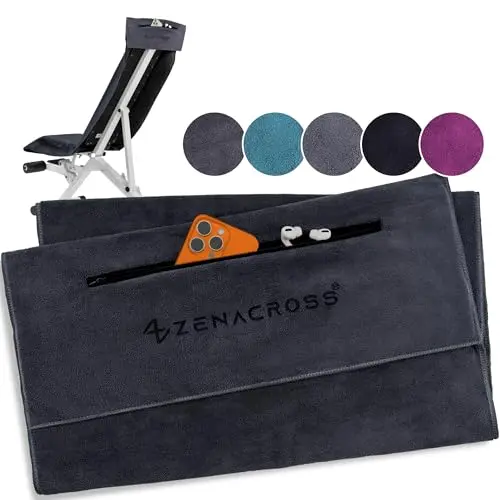 ZENACROSS Mikrofaser Fitness Handtuch 120x50 - Schnelltrocknend & Weich - Dunkelgrau