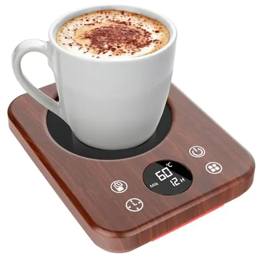 Elektrischer Kaffeewärmer mit 9 Temperatureinstellungen und 12-Stunden-Timer für Kaffee, Tee und Milch