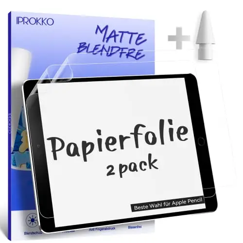2 Stück Matte Displayschutzfolie für iPad 9/8/7 (10,2 Zoll) - Blendfreier Screen Protector zum Zeichnen