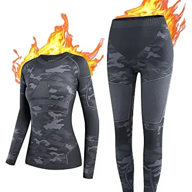 NOOYME Thermounterwäsche Damen Set - Atmungsaktive und warme Skiunterwäsche für Herbst und Winter