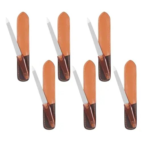 Sibba 6er Set Nagelfeilen mit rutschfestem Griff und Etui - Maniküre-Werkzeug für Fingernägel und Zehennägel