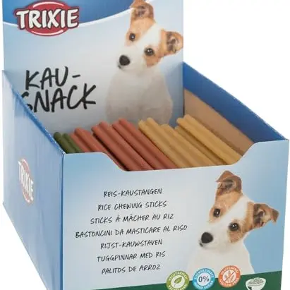 Trixie Hundeleckerli Reis-Kaustange, pflanzlicher Snack für sensible Hunde, 100 g, 23 cm