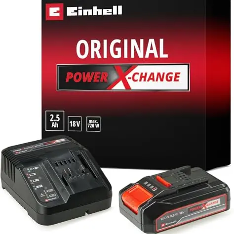 Einhell Starter Kit 2,5 Ah Akku und Ladegerät für Power X-Change Geräte