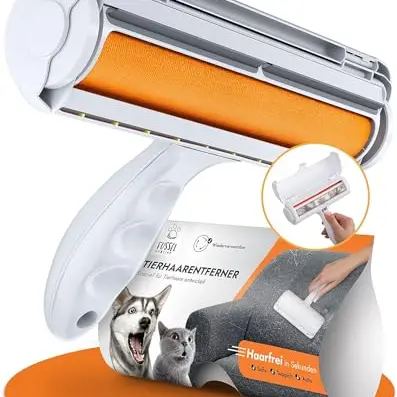 FusselMonster Tierhaarentferner – Wiederverwendbare Fusselrolle für Sofa, Teppich & Autositze (weiß)