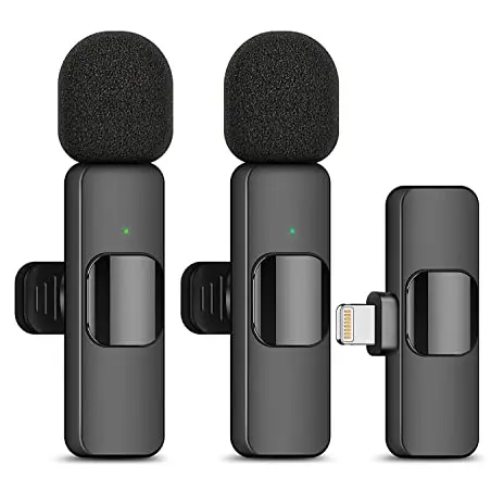 HUACAM 2er Set Kabelloses Lavalier Mikrofon für iPhone - Ideal für Aufnahmen, Live-Streaming & Social Media