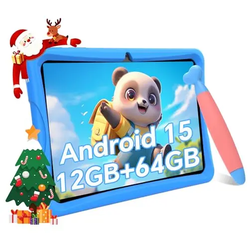 TABWEE Kinder Tablet 10 Zoll - Für Kinder 3-14 Jahre - 12GB RAM, 64GB Speicher, WiFi, mit EVA Hülle