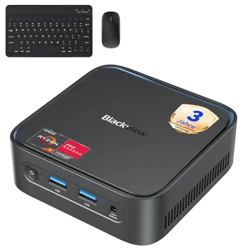 Blackview Mini PC MP50, AMD Ryzen 5, 16GB RAM, 512GB SSD, Win 11 Pro, 4K UHD, kompakter Desktop-PC für Schule und Büro