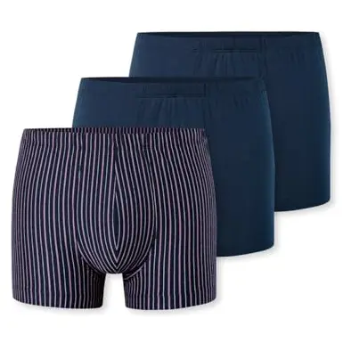Schiesser Herren 3er Pack Unterwäsche Shorts mit weichem Bündchen aus Bio-Baumwolle