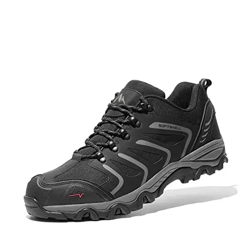 NORTIV 8 Herren wasserdichte Wanderschuhe, leicht, outdoor, Trekking, Camping, Trail, Größe 48, schwarz/dunkel/grau