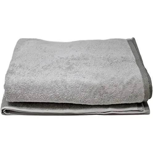 HOMELEVEL XL Sauna Handtuch 180 x 100 cm - Hellgrau/Dunkelgrau