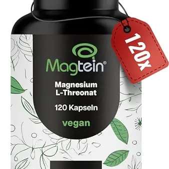 Magtein® Magnesium L-Threonate - 120 Kapseln - Vegan & Laborgeprüft - Hergestellt in Deutschland