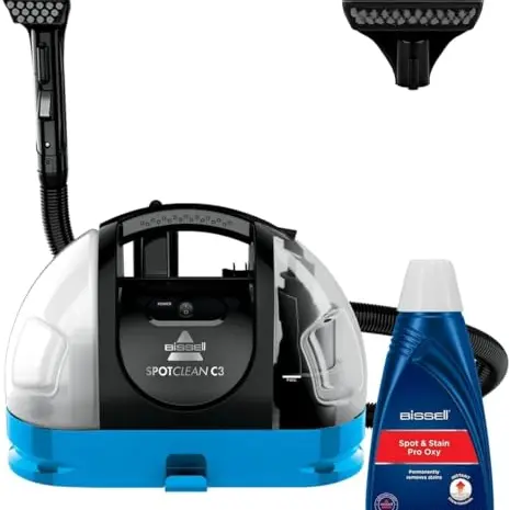 BISSELL SpotClean C3 | Tragbarer Fleckenreiniger für Teppiche und Polster | 3-in-1 Reinigung